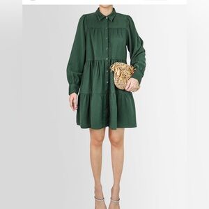 Women’s Zara emerald green dress with pockets size S